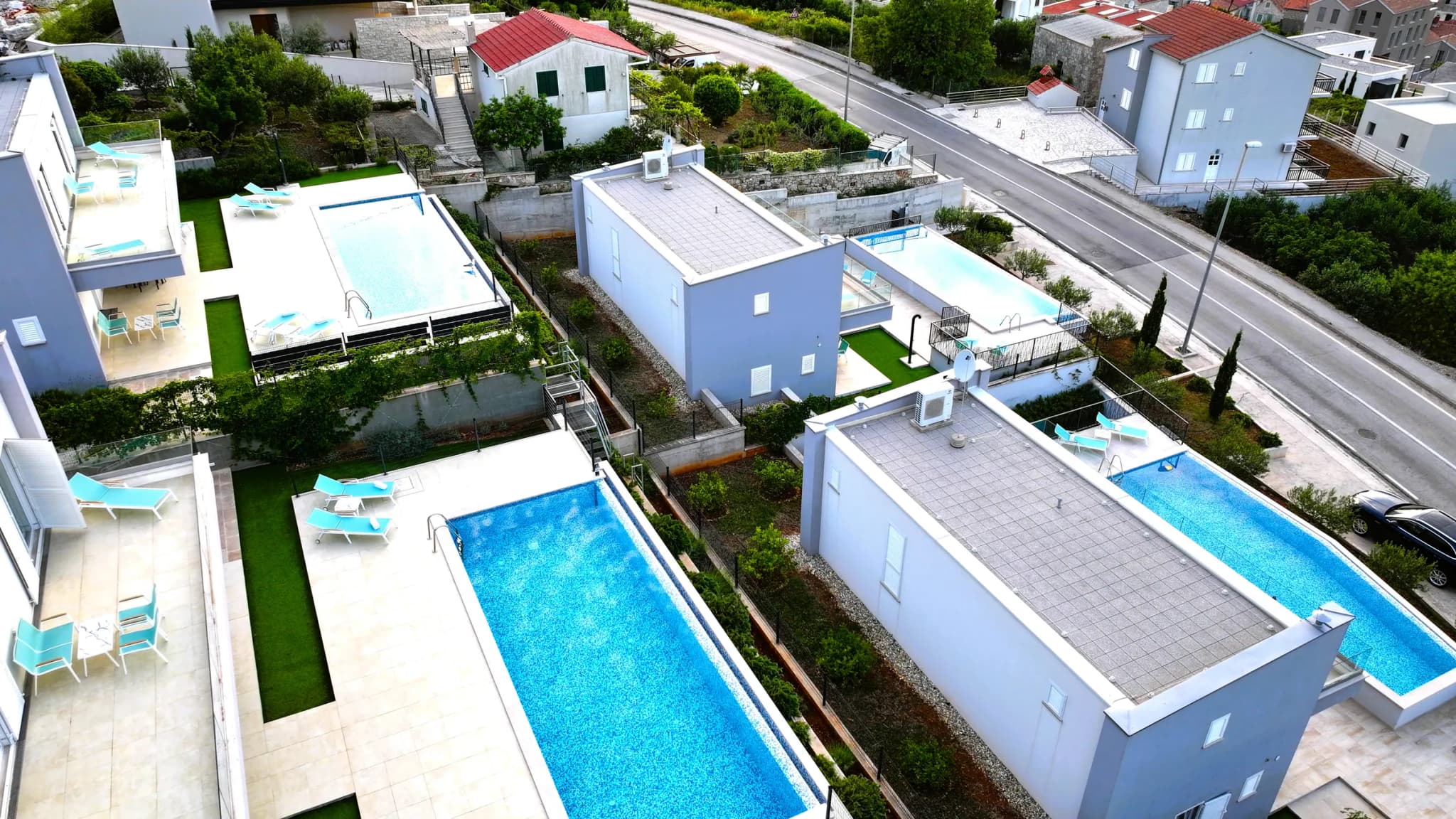 Aus der Luft, Blue Villas, Insel Vis